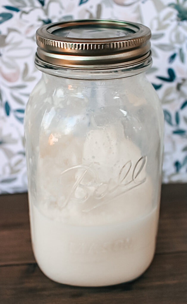 separation of butter and buttermilk in mason jar